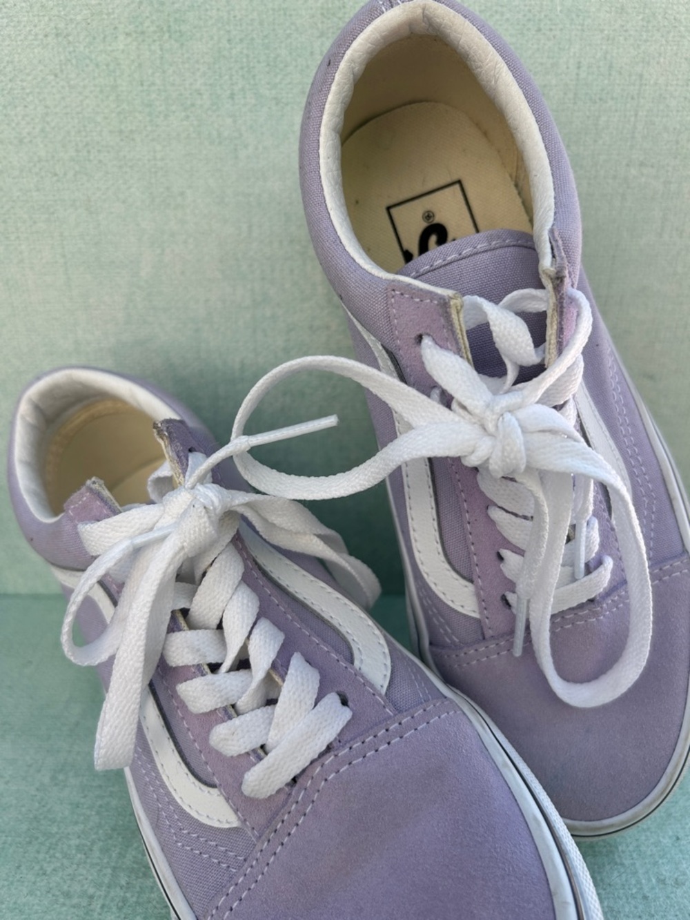 Vans Lavender and White Old Skool Sneakers